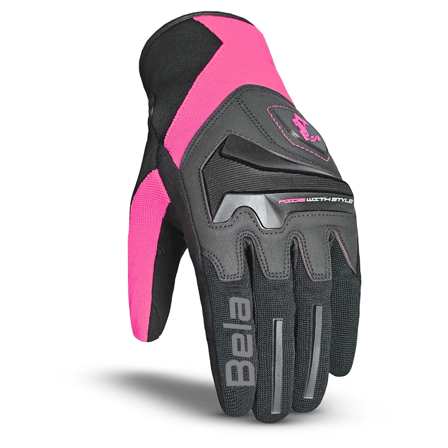 BELA STAR Luvas De Moto Senhora Textil Preto Rosa – 3 – Maximomoto PT