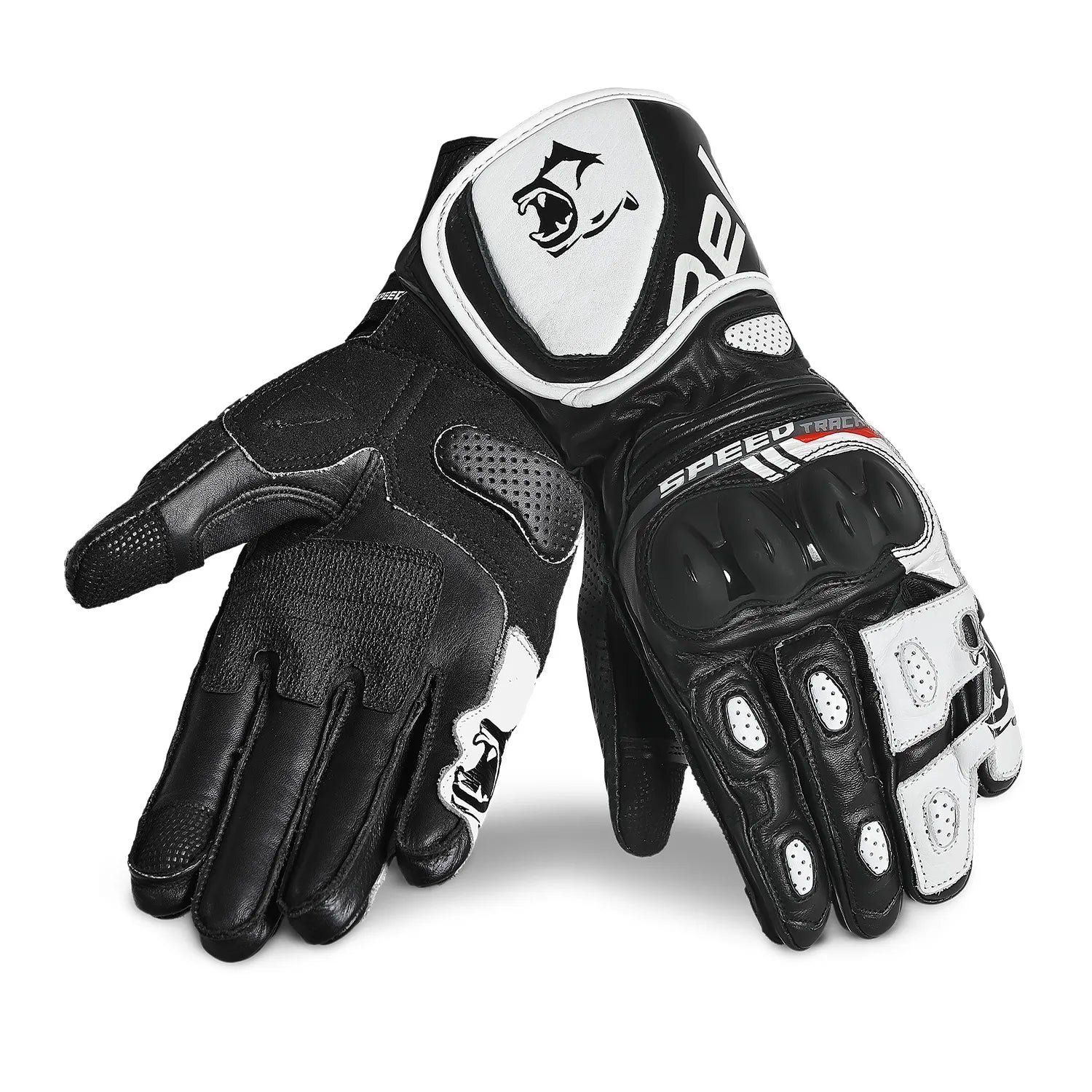 BELA LEMOX Luvas De Moto Homem Couro Preto Branco – 1 – Maximomoto PT