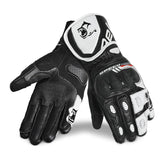 BELA LEMOX Motorcycle Leather Gloves for Men, Black and White – Maximomoto PT