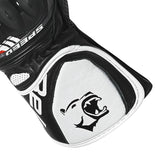 BELA LEMOX Luvas De Moto Homem Couro Preto Branco