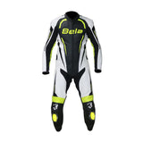 BELA MAVERICK 1 PC Motorcycle Suit White Black Fluorescent Yellow