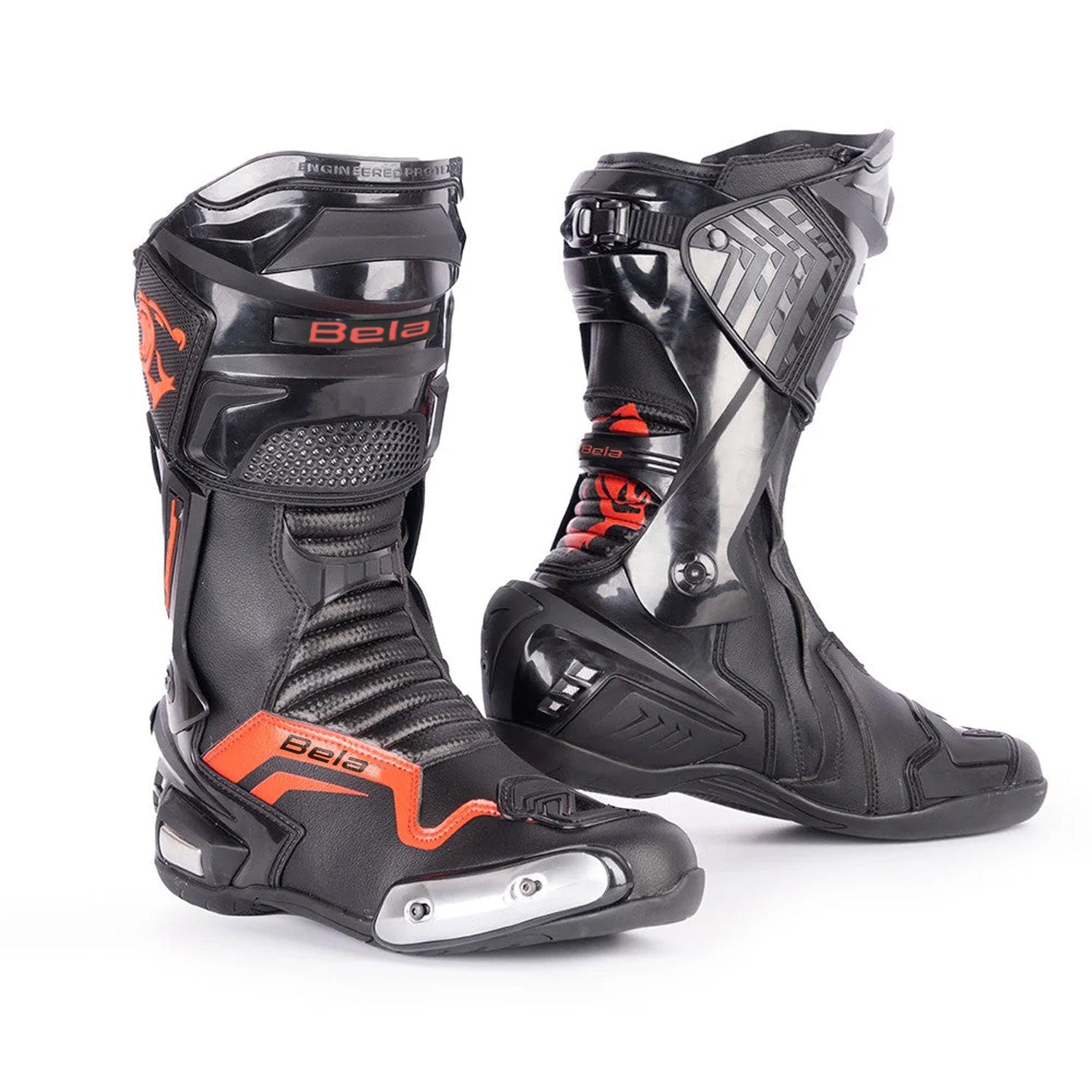 BELA SPEEDO 3.0 Black Red Leather Motorcycle Boots – 1 – Maximomoto PT