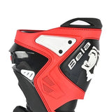 BELA RACE PRO (R-6) Leather Motorcycle Boots White Black Red