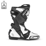 BELA RACE PRO (R-6) Moto Couro Botas Preto Branco