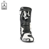 BELA RACE PRO (R-6) Moto Couro Botas Preto Branco