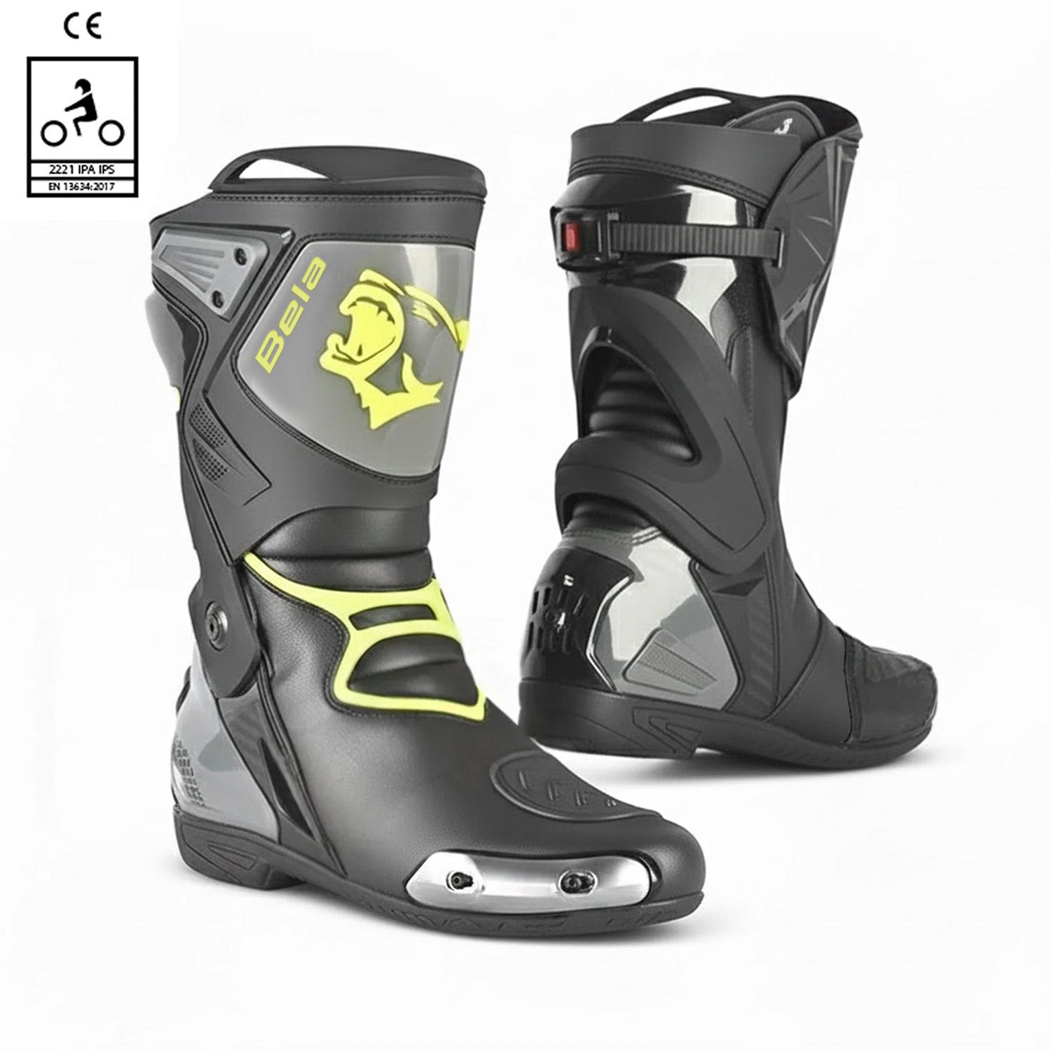 BELA RACE PRO (R-6) Black Leather Motorcycle Boots – 1 – Maximomoto PT