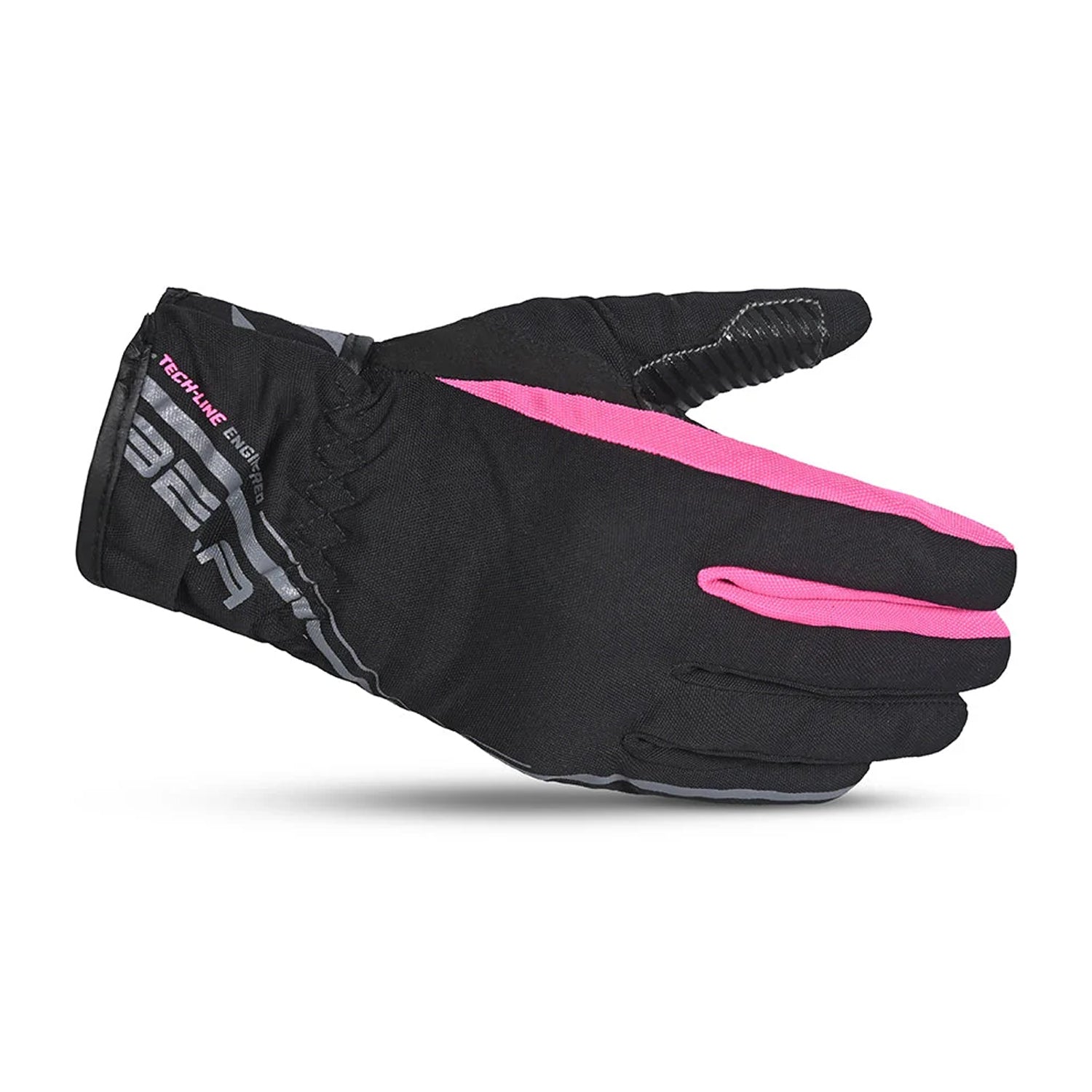 BELA REBEL Senhora Moto Textile Luva Preta Rosa – 3 – Maximomoto PT