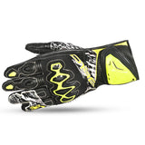 BELA ARMOUR PRO Luvas De Moto Couro Preto Amarelo