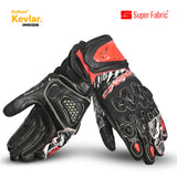 BELA ARMOUR PRO Luvas De Moto Couro Preto Vermelho