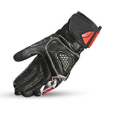 BELA ARMOUR PRO Luvas De Moto Couro Preto Vermelho