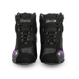 BELA KIVA BOTAS DE MOTO COURO SENHORA PRETO FUSCHIA