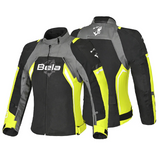 BELA ELANUR Motorcycle Ladies Textile Jackets Black Anthracite Yellow
