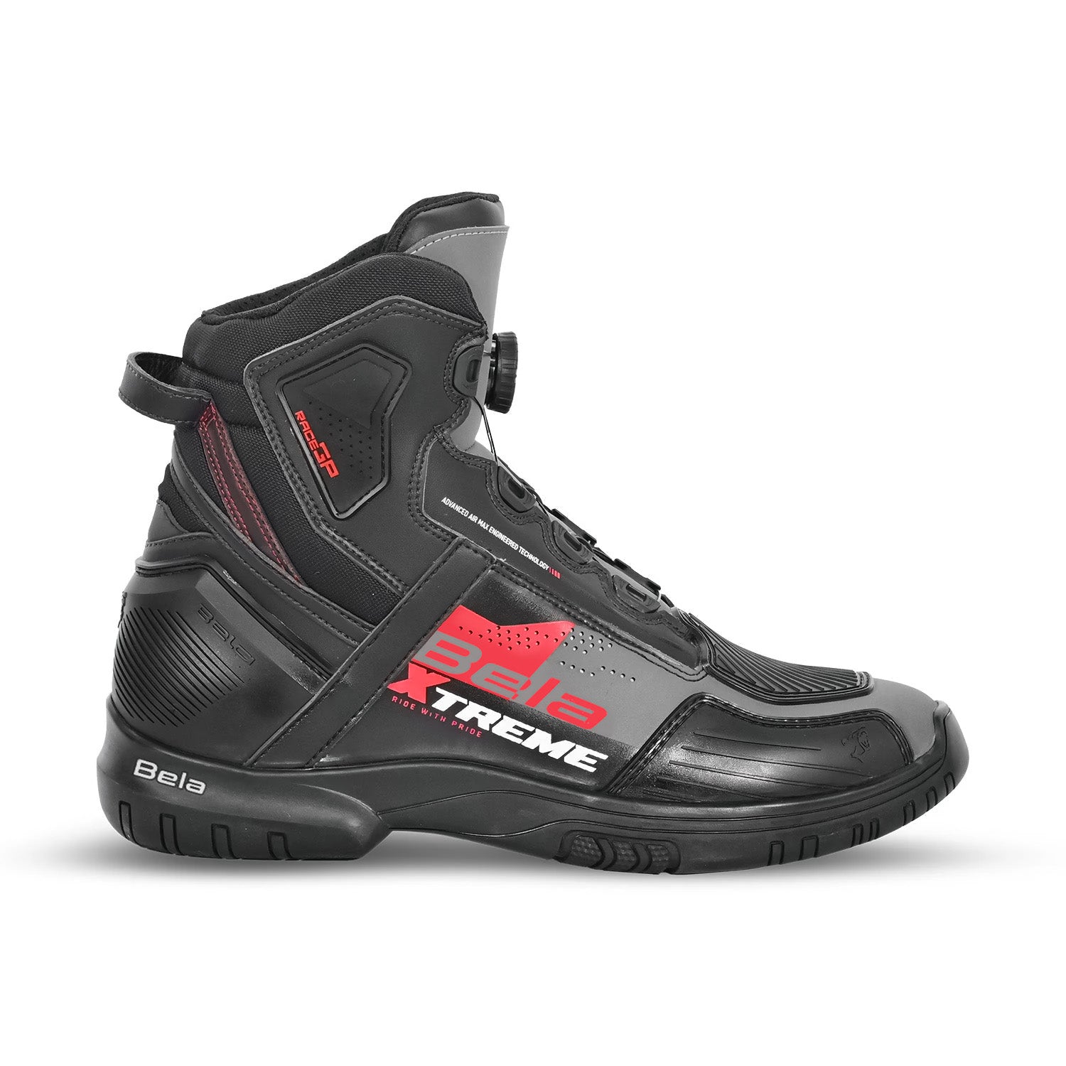 BELA EXTREME FORCE Motorcycle Boots Black Gray Red – 6 – Maximomoto PT