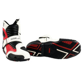 BELA FASTER Couro Moto Botas Branco Vermelho – Maximomoto PT