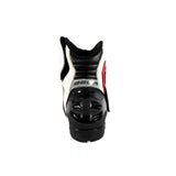 BELA FASTER Botas De Moto Couro Branco Vermelho