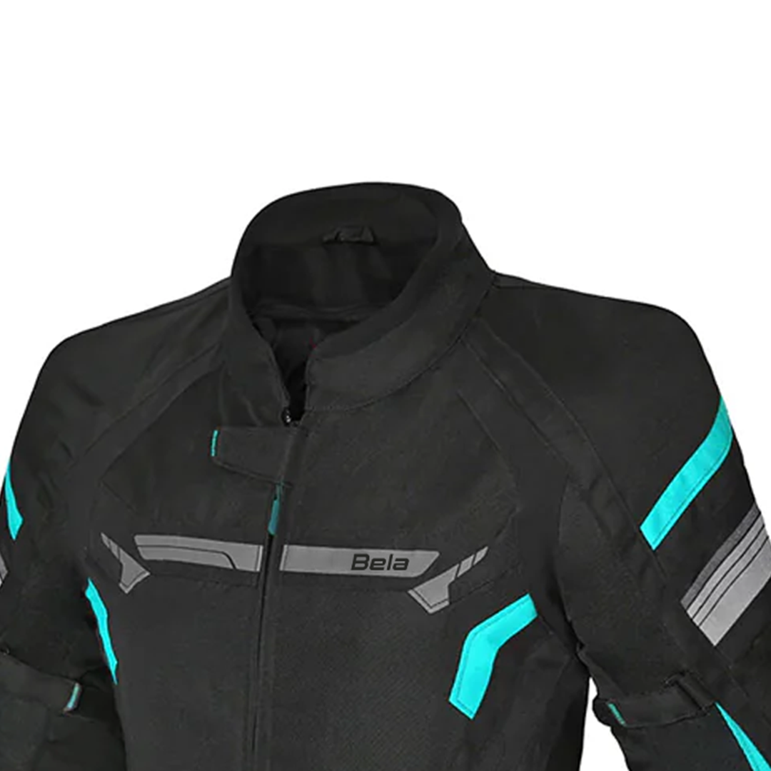 BELA HIGHLAND Women's Motorcycle Jacket Turquoise Black – 6 – Maximomoto PT