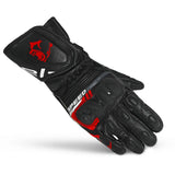 BELA LEMOX Black and Red Leather Motorcycle Gloves