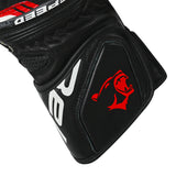 BELA LEMOX Black and Red Leather Motorcycle Gloves