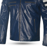 BELA MILANO Motorcycle Leather Fashion Jackets Blue White
