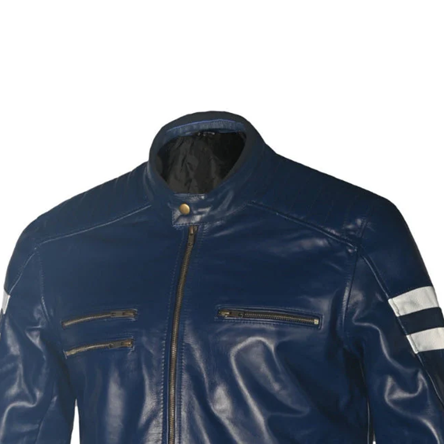 BELA MILANO Motorcycle Leather Fashion Jackets Blue White – 5 – Maximomoto PT