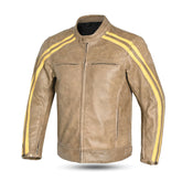 BEAUTIFUL NIGHT HAWK VINTAGE Motorcycle Leather Jackets Brown Beige – Maximomoto PT