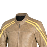 BEAUTIFUL NIGHT HAWK VINTAGE Motorcycle Leather Jackets Brown Beige
