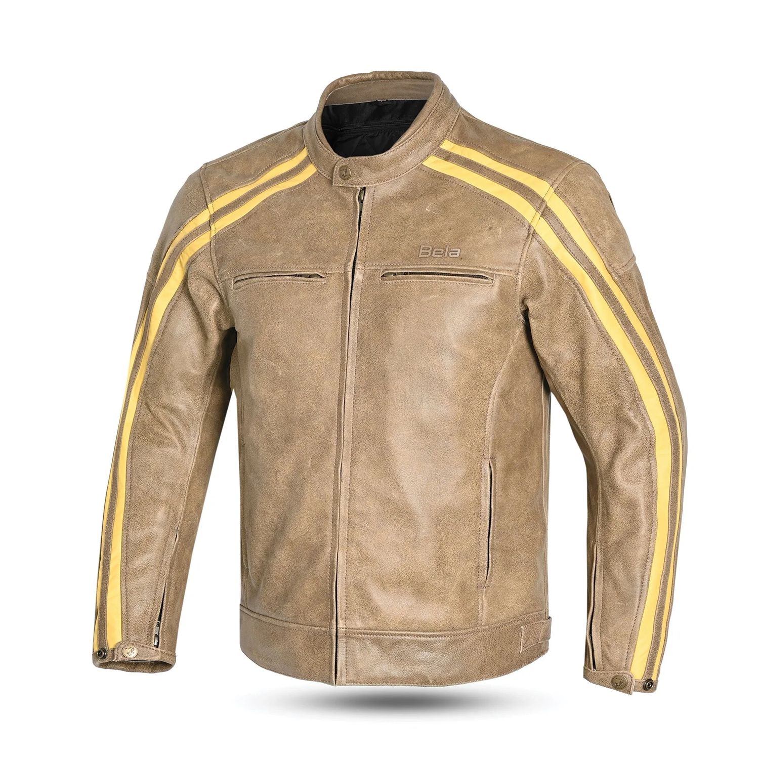 BEAUTIFUL NIGHT HAWK VINTAGE Motorcycle Leather Jackets Brown Beige – 1 – Maximomoto PT