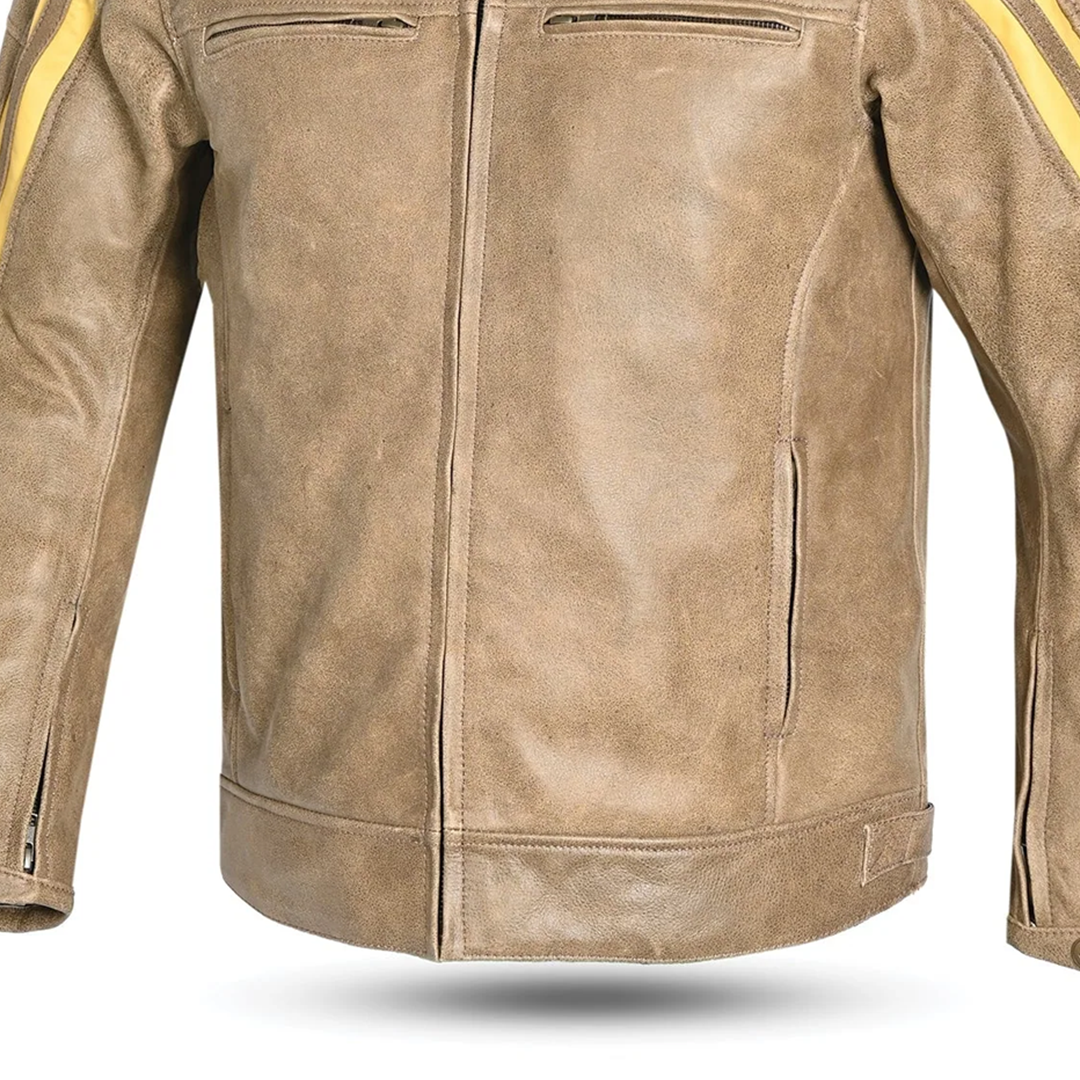 BEAUTIFUL NIGHT HAWK VINTAGE Motorcycle Leather Jackets Brown Beige – 4 – Maximomoto PT