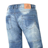 BELA PISTON Denim Jeans Moto Homem Calcas 32L Escuro Azul Spray