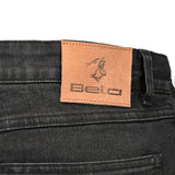 BELA RIO Denim Jeans Moto Homem Calcas Preto 32L