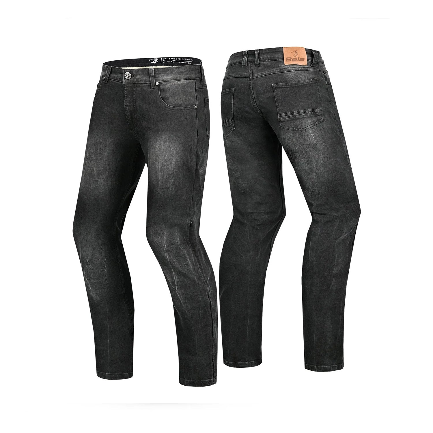 BELA RIO Denim Jeans Moto Homem Calças Preto Dye 34L – 2 – Maximomoto PT