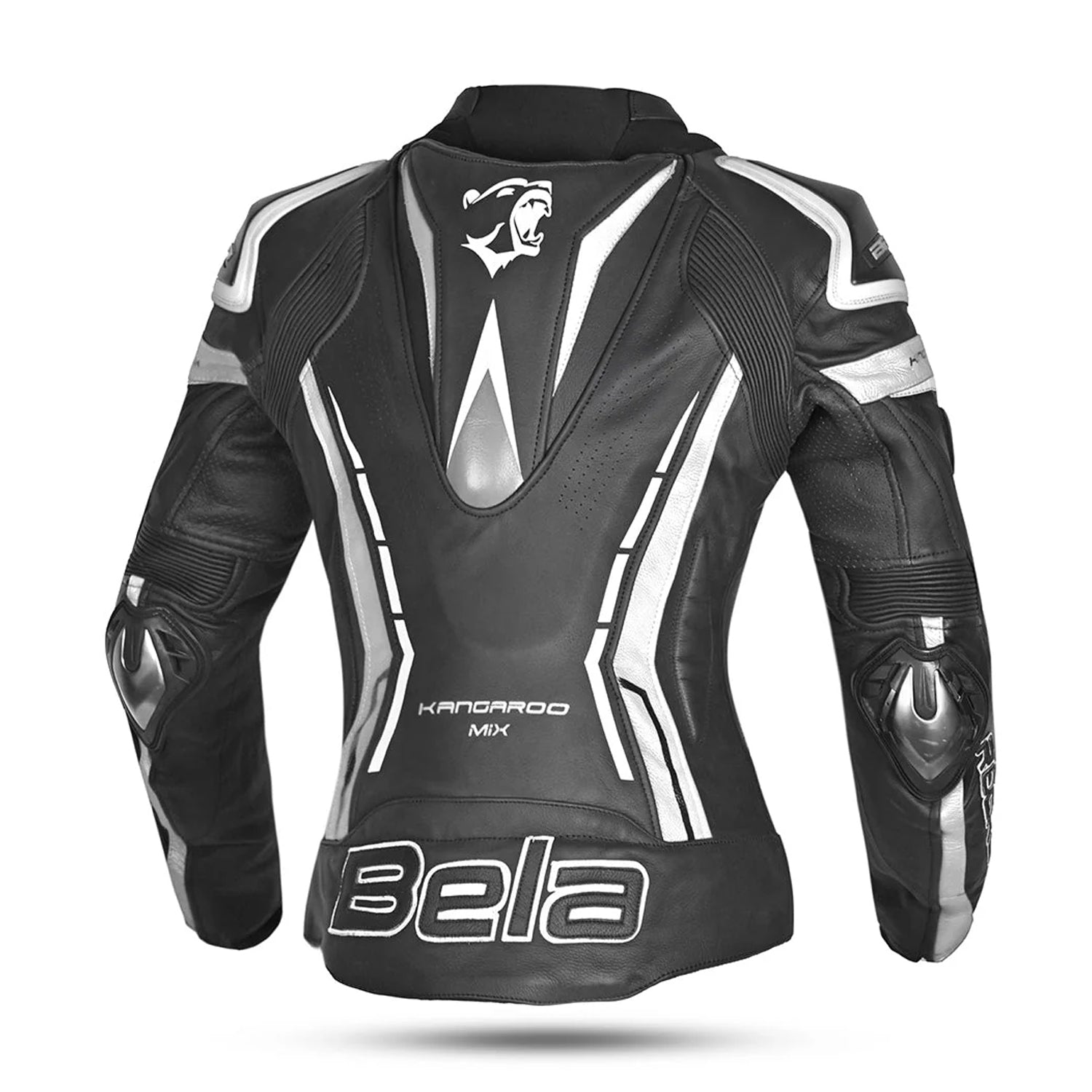 BELA Rocket Women's Leather Motorcycle Jackets Black White – 2 – Maximomoto PT
