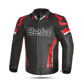 BELA Rocket Men's Motorcycle Leather Jackets Black Red – Maximomoto PT