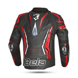 BELA Rocket Men's Motorcycle Leather Jackets Black Red