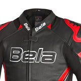 BELA Rocket Men's Motorcycle Leather Jackets Black Red