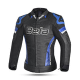 BELA Rocket Women's Motorcycle Leather Jackets Black Blue