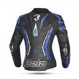 BELA Rocket Women's Motorcycle Leather Jackets Black Blue