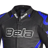 BELA Rocket Men's Motorcycle Leather Jackets Black Blue