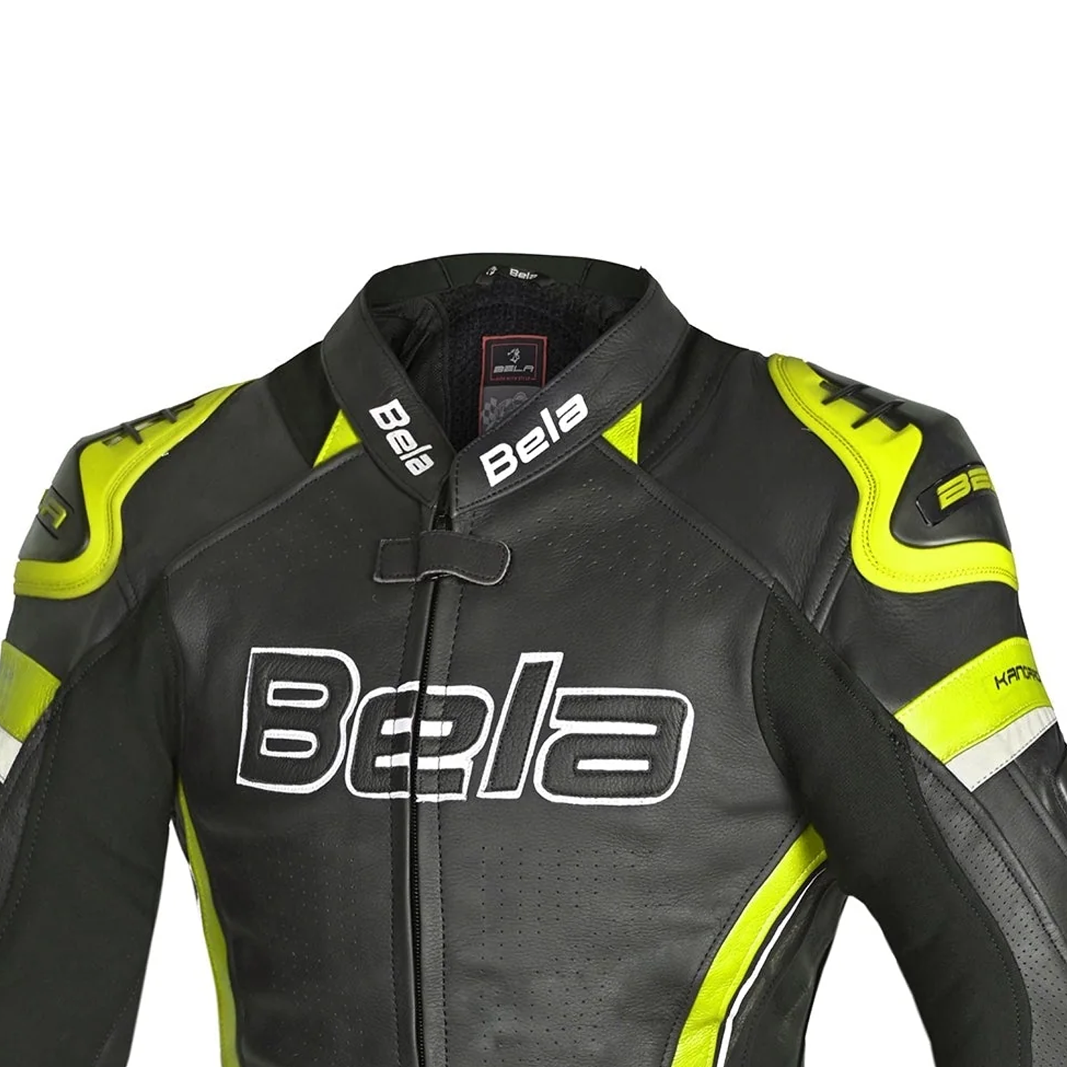 BELA Rocket Women's Motorcycle Leather Jackets Black Yellow Fluorescent – 7 – Maximomoto PT