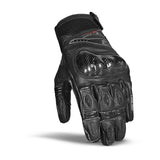 BELA ROCKET Moto Couro Curta Luvas Preto Cinza
