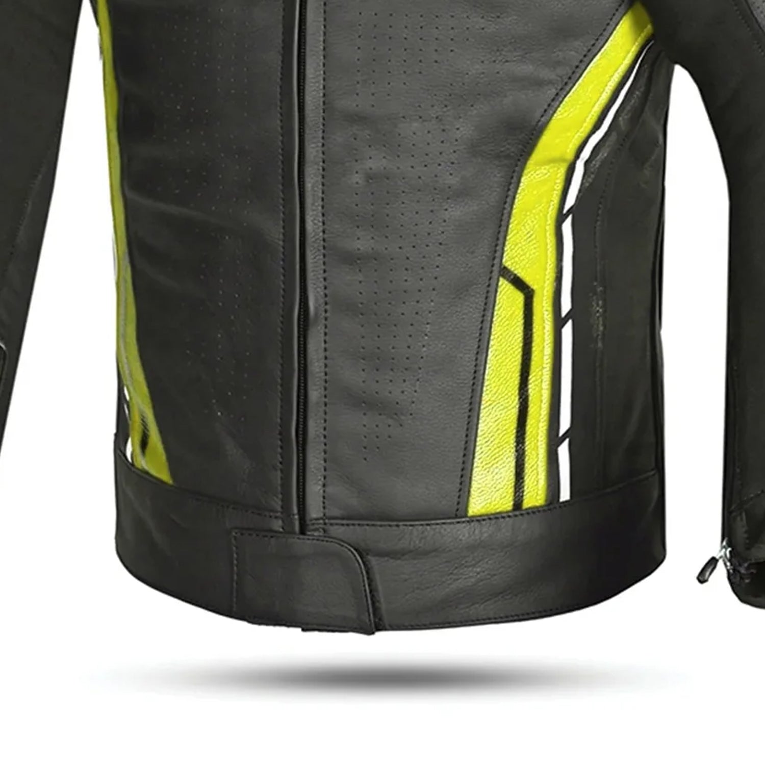 BELA ROCKET Casacos De Moto Couro Homem Preto Fluor Amarelo – 4 – Maximomoto PT