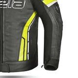BELA ROCKET Casacos De Moto Couro Homem Preto Fluor Amarelo