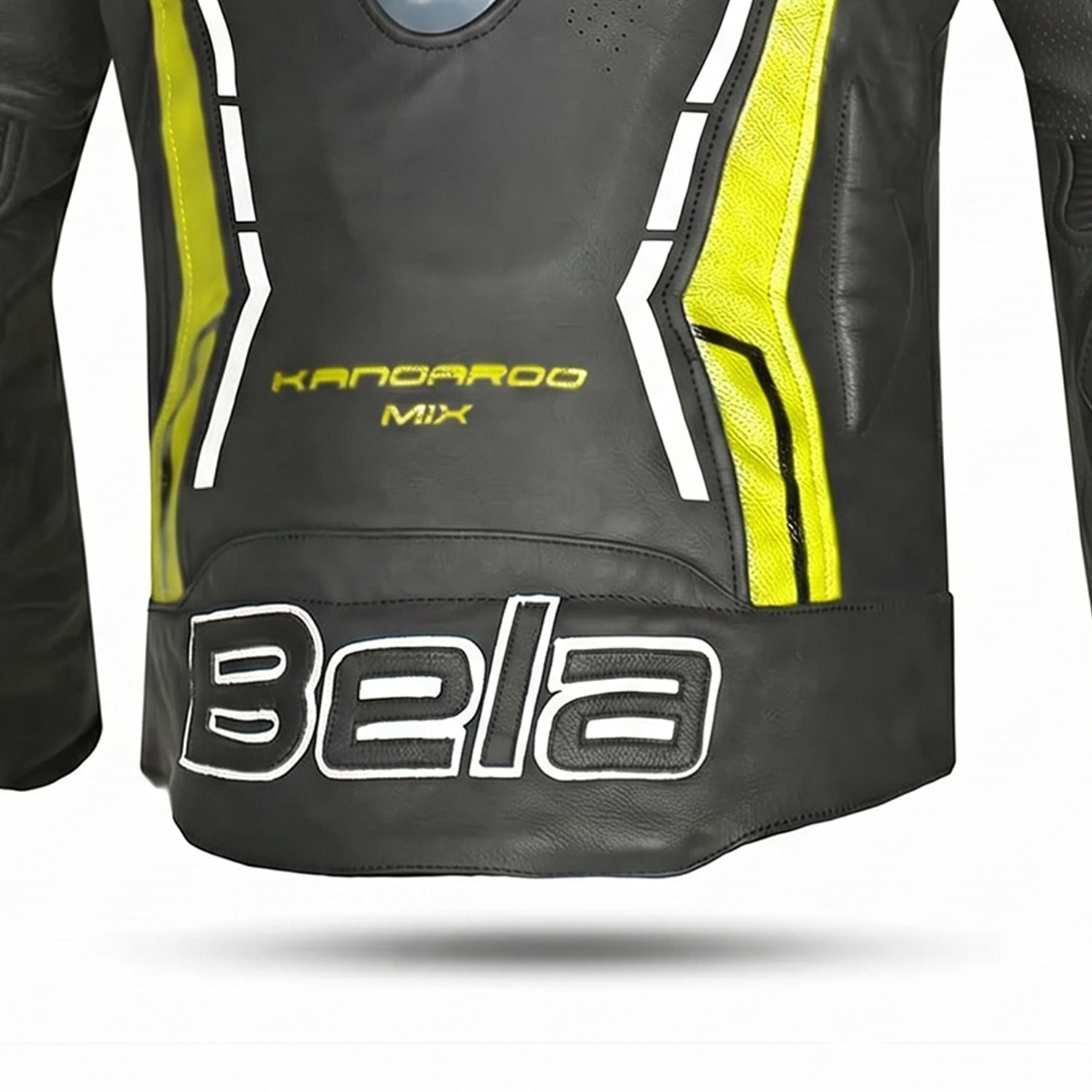 BELA ROCKET Casacos De Moto Couro Homem Preto Fluor Amarelo – 8 – Maximomoto PT