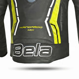 BELA ROCKET Casacos De Moto Couro Homem Preto Fluor Amarelo