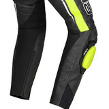 BELA ROCKET Leather Motorcycle Women's Pants Black Fluorescent Yellow