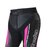 BELA ROCKET Leather Motorcycle Women's Pants Black Pink