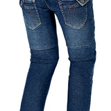 BELA ROSEKIN Denim Jeans Motorcycle Women's Pants Blue
