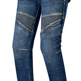 BELA ROSEKIN Denim Jeans Motorcycle Women's Pants Blue