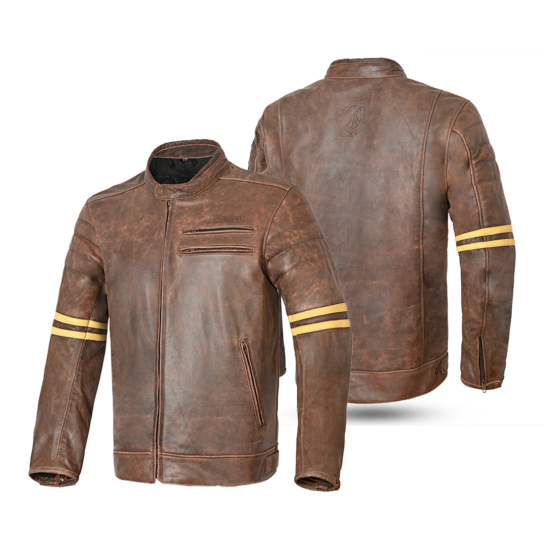 BELA ROYAL RIDER Casacos De Moto Vintage Bege Marrom – 2 – Maximomoto PT
