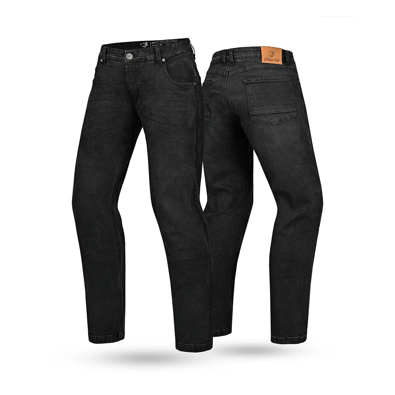 BELA RIO Vaqueiro Denim Jeans Moto Calças Ganga Preto 34L – 2 – Maximomoto PT